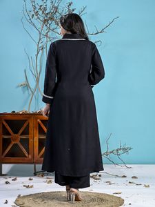Elegant Black Kurta Pant Set