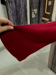 Red Ruched Long Sleeve Crop Top