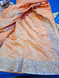 Elegant Lemon Color Complete Saare With Blouse