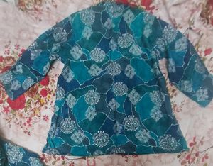 Blue Embroidered Top Size XXL