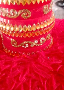 Red &amp; Gold Bangle Set