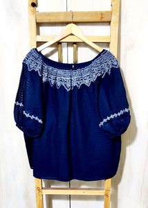 Elegant Embroidered Navy Top size-44-46