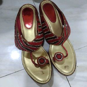 Red Zardozi Work Scandle