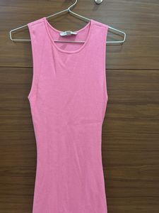 Pink Bodycon Midi Dress