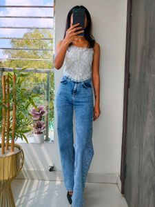 WHITE FLORAL CORSET TOP