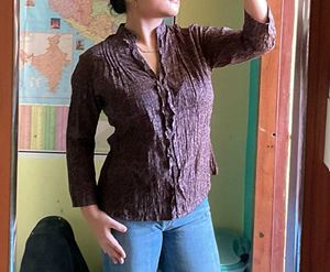 Brown Patterned Top