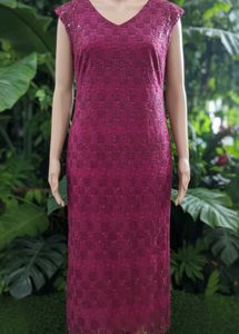 Elegant Burgundy Lace Dress