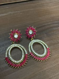 Red & White Earrings