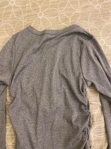 y2k fitted grey t shirt