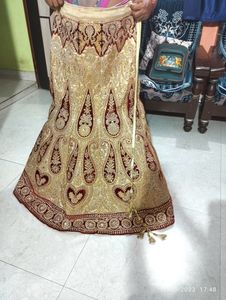 Bridal Lahenga Choli With Full Work Dupata In Gold