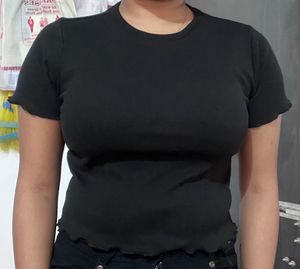 Sassafras Women Black Fitted Top