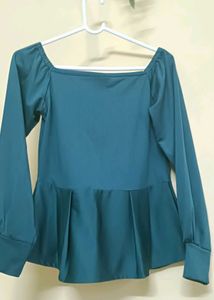 Elegant Green Peplum Top