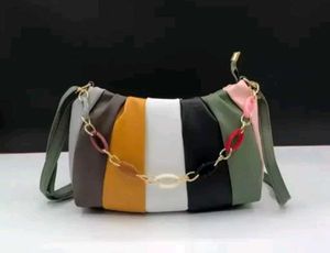 Color Block Chain Shoulder Bag