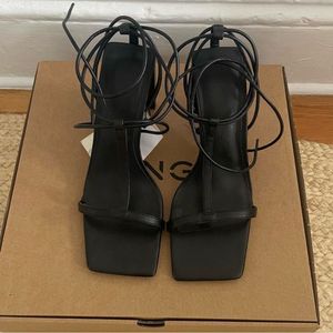 Mango strappy Black Heels