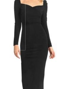 Elegant Black Midi Dress