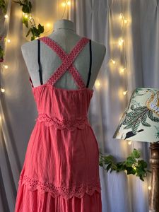 Coral Tiered Maxi Dress