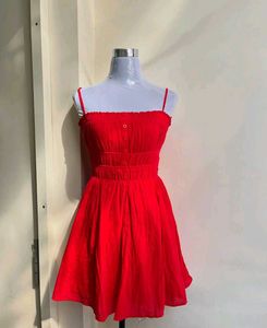 Red Ruched Mini Dress