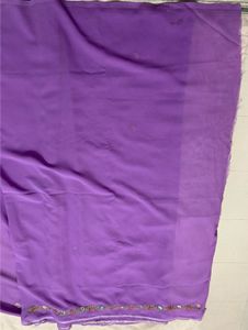 Designer Purple Saree with blouse piece