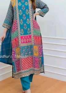 Multi Color Daily Wear Suit With Pant And Dupatta