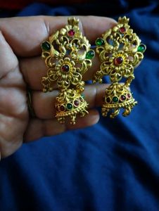 Golden Jhumka Earrings