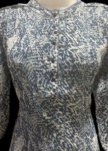 Blue Leopard / Abstract Printed Top