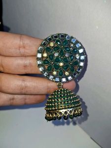 Emerald Jhumka Earrings