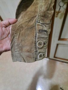 Brown Corduroy Cropped Jacket