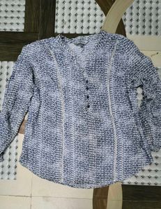 Printed Top &amp; Beige Pants Set