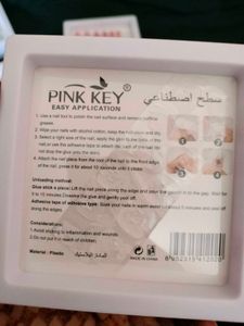 Pink Key Press-On Nails