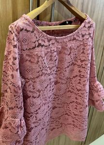 Mauve Lace Top- Size M