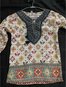 Multicolour Rajasthani Print Short Kurti