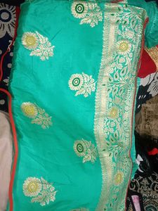 dola silk saree one time used
