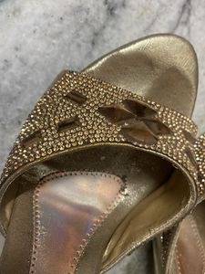 Elegant Gold Embellished Heels