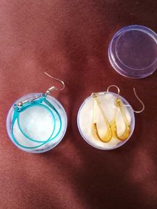 Unique Teardrop & Circle Earrings