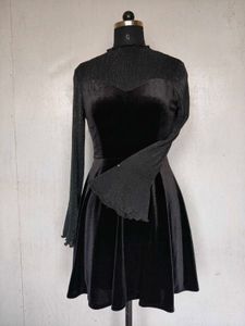 Black Velvet Sparkle Party Dress