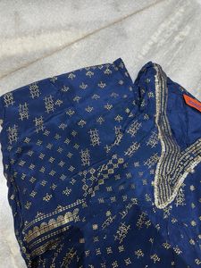 Elegant Blue Printed Kurta Set