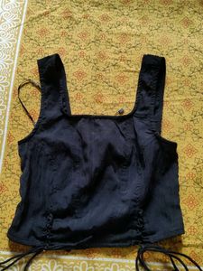 Zudio Black Tie-able Corset Top