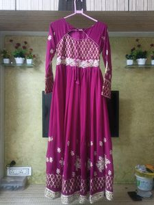 Heavy Print Anarkali Dress With Dupatta