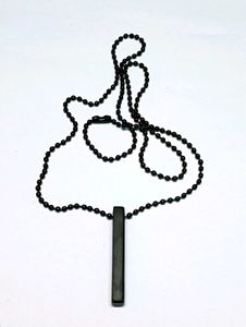 Black Bar Pendant Locket Chain
