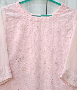 Pink Embroidered Kurta Set