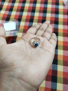 Heart Blue Stone Silver Ring 💙✨
