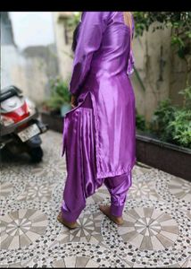 Pruple Satin Salwar Suit