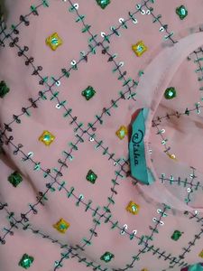 Peach Embellished Dress