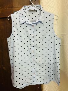 Polka Dot Sleeveless Shirt