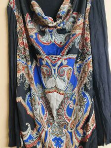 Paisley Print Cowl Neck Top