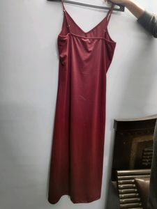 Red slit cut dress