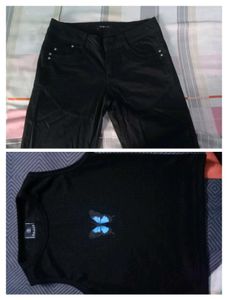 Combo Of Black Jeans And Top For Women