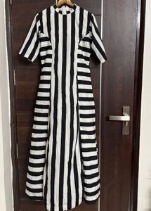Black & White Striped Maxi Dress