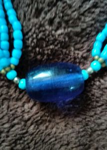 Brand new Blue Boho Beaded Layered Necklace