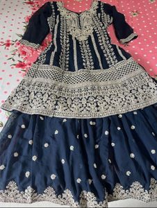 Beautiful Blue Party Wear Sarara Set